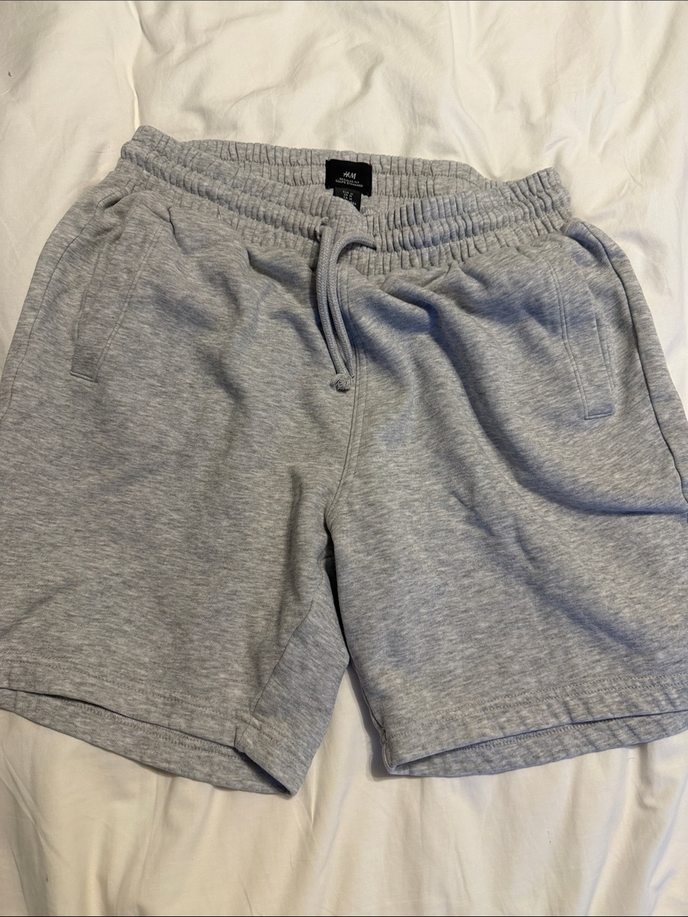 H&M Men’s Heather Gray Fleece Drawstring Athletic Shorts